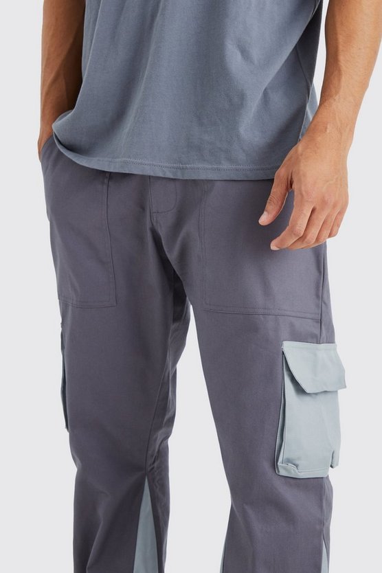 Slim-Fit Colorblock Cargo-Schlaghose