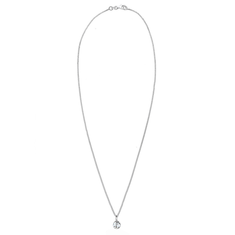 Elli Elli by Julie & Grace Collier Femme Solitaire Cristal de Argent, Collier matinée, collier