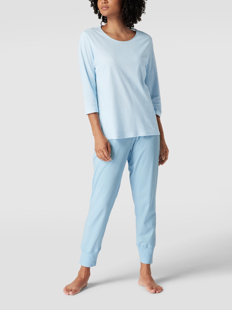 Pyjama aus Baumwolle Modell 'Emelie' in hellblau