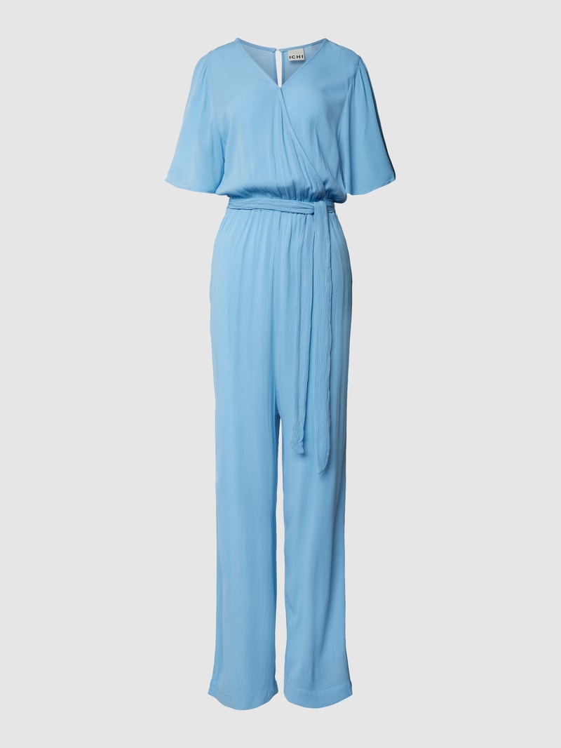Jumpsuit mit V-Ausschnitt Modell 'Marrakech' in bleu