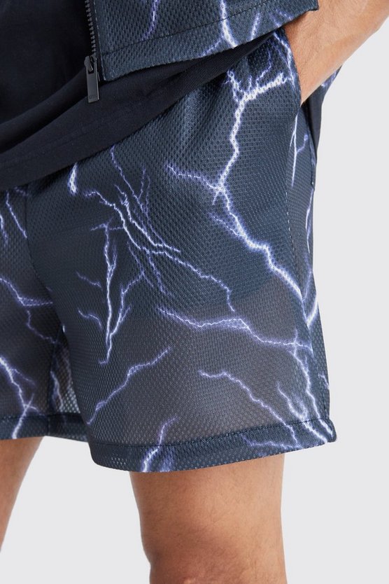 Mesh-Shorts mit elastischem Bund