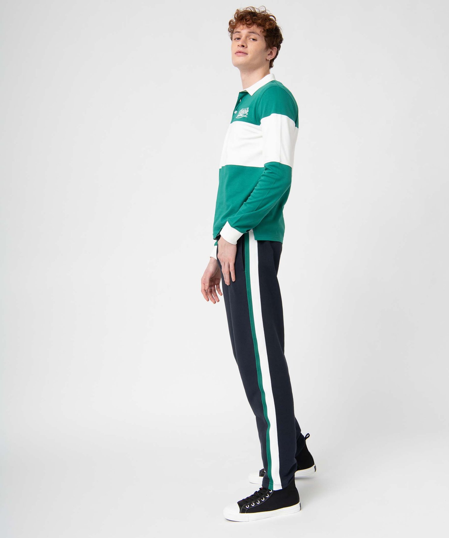 Pantalon de jogging homme coupe droite à rayures colorées ... bleu fonce | GEMO
