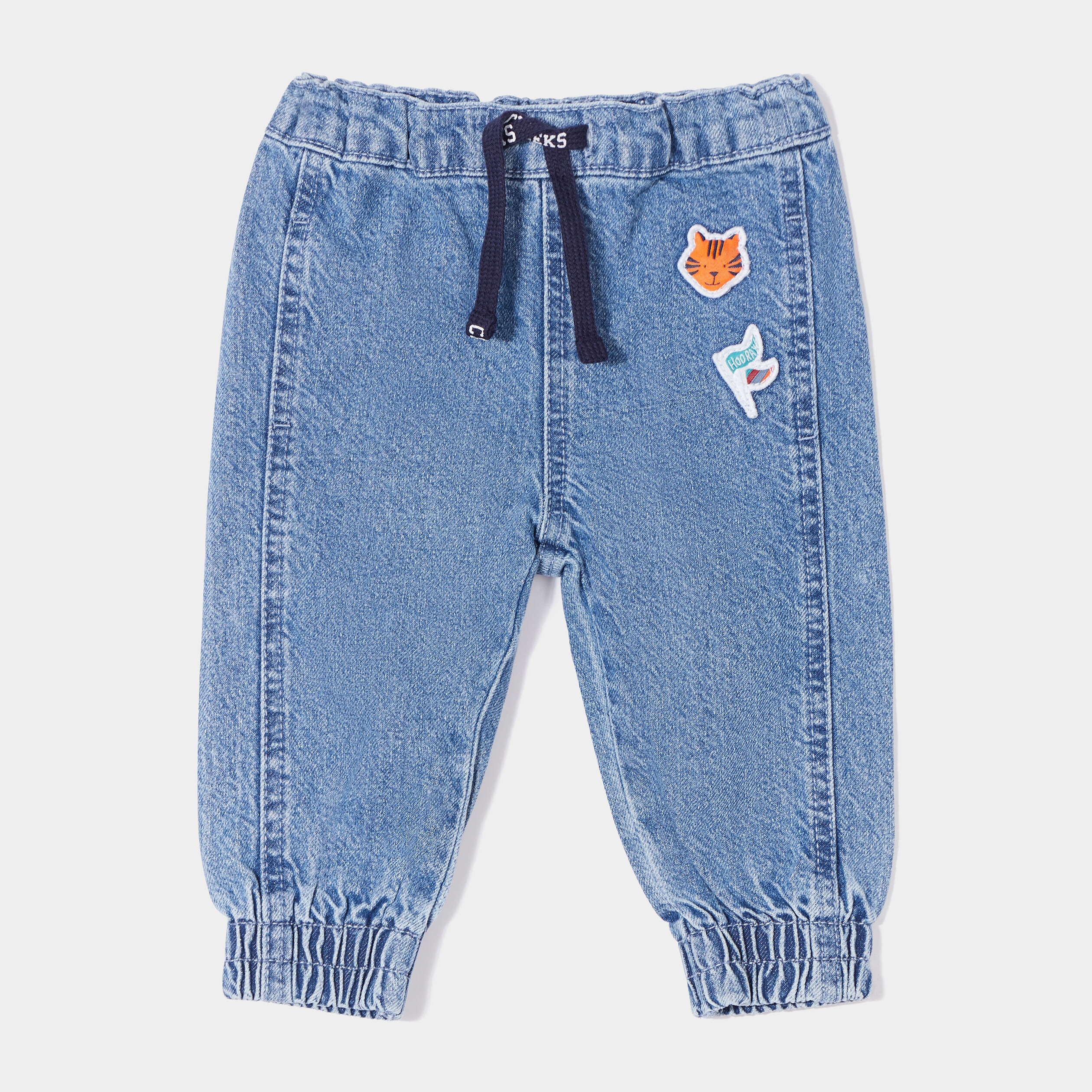 Jeans jegging taille élastiquée Creeks denim double stone bébé garçon | La Halle