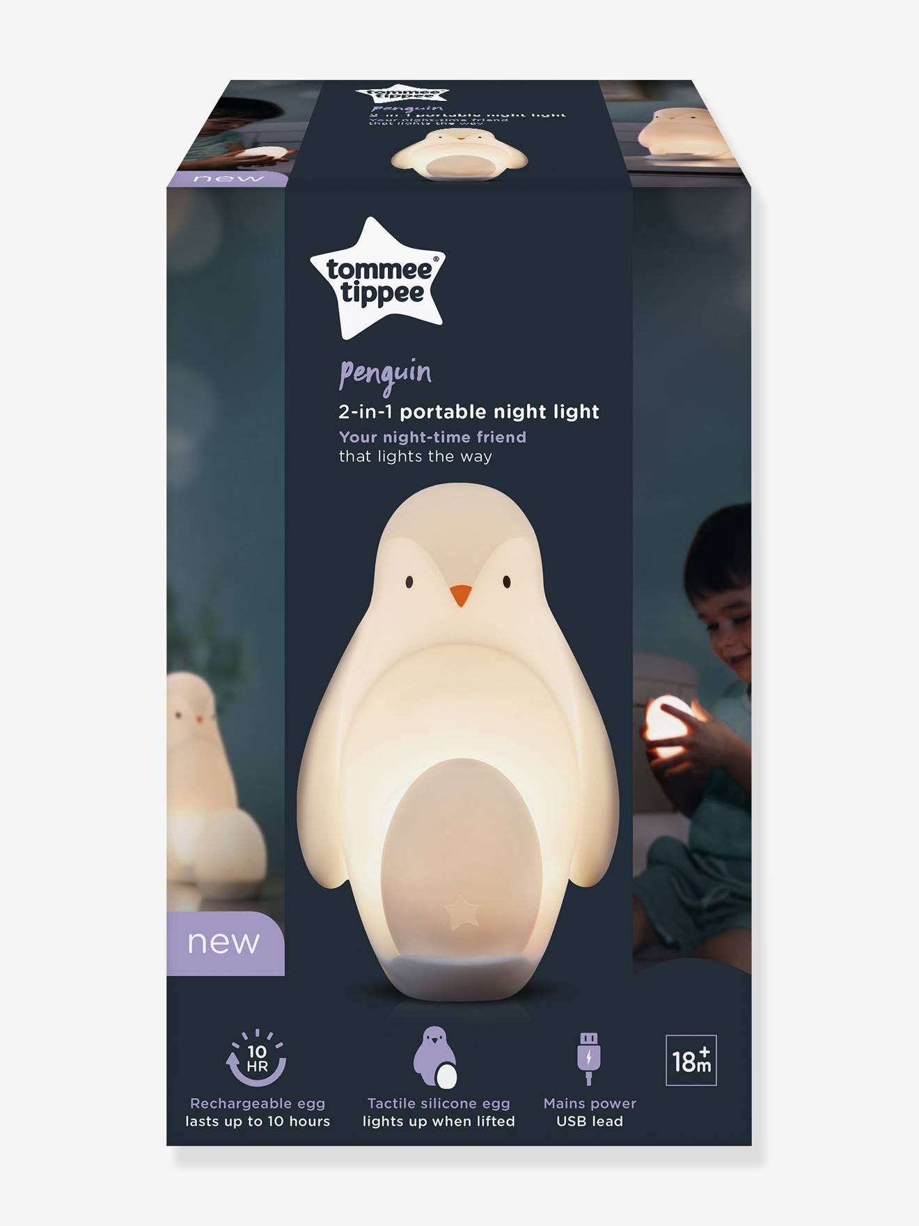 Veilleuse portable 2 en 1 TOMMEE TIPPEE Pingouin blanc