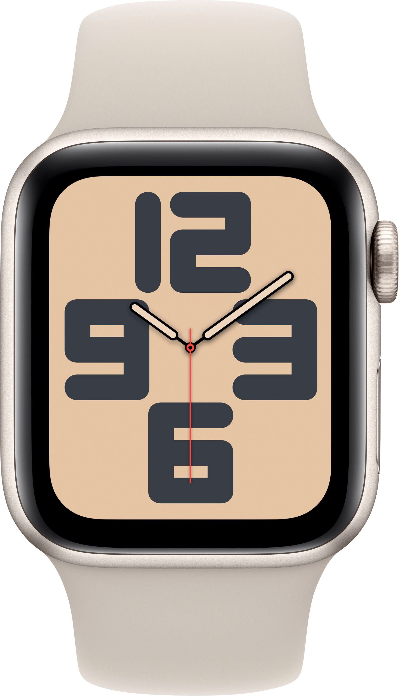 Apple Watch SE GPS 40 mm Aluminium + Cellular M/L Smartwatch (4 cm/1,57 Zoll, Watch OS 10), Sport Band
