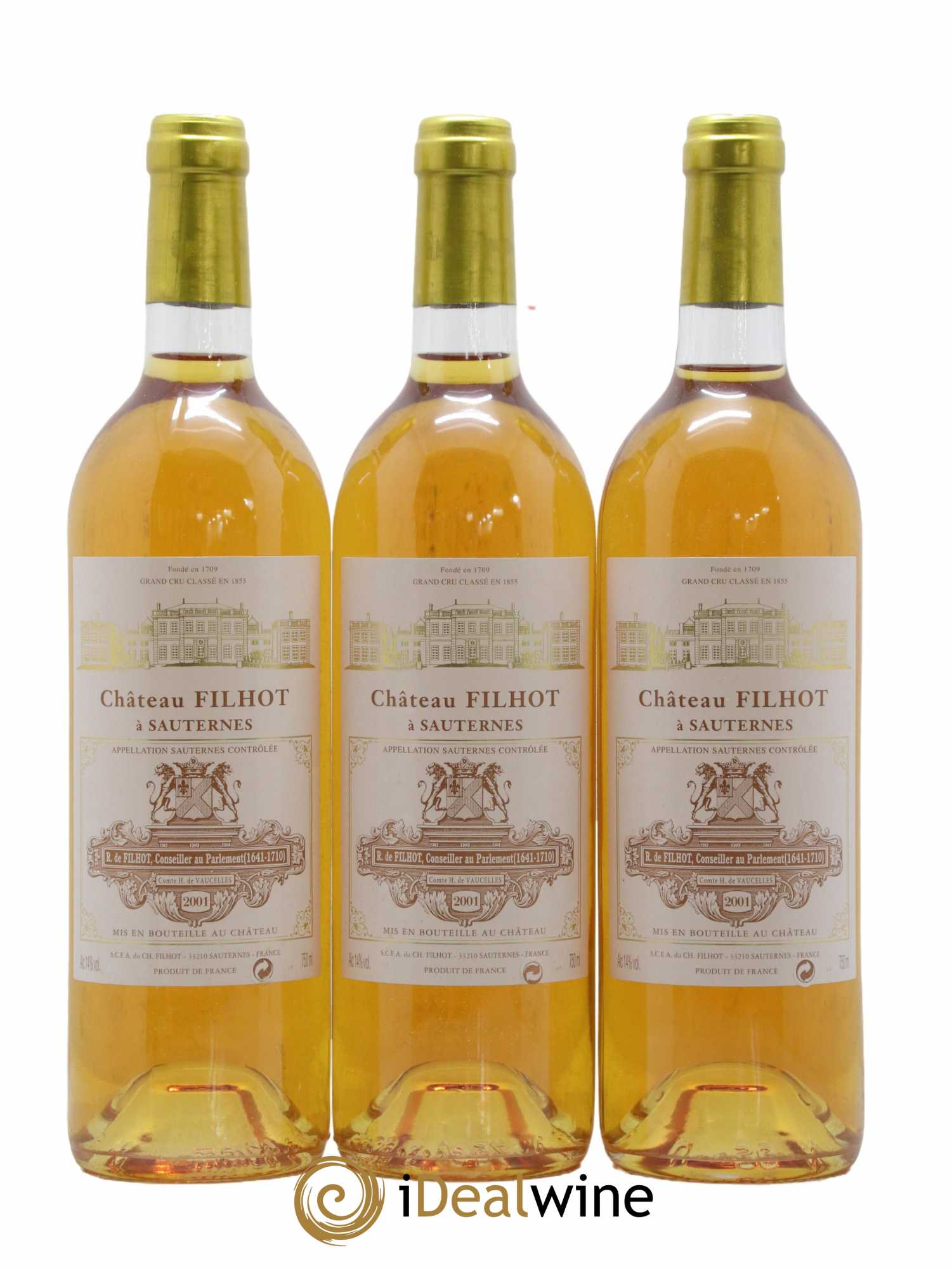 Château Filhot 2ème Grand Cru Classé  2001 - Lot de 12 Bouteilles
