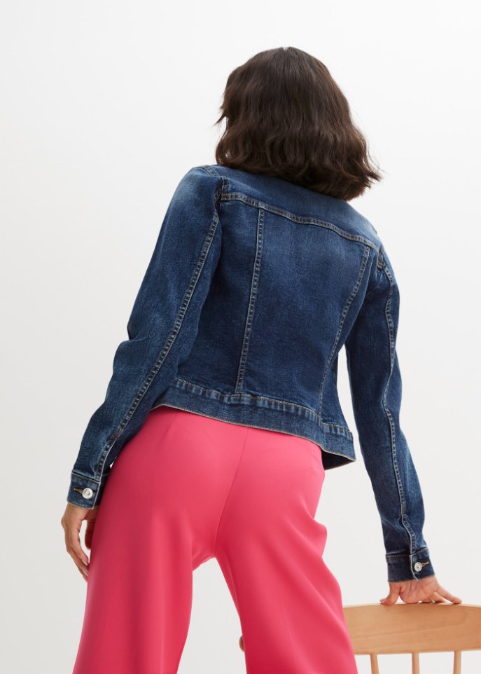 Jeansjacke mit Strass-Applikation