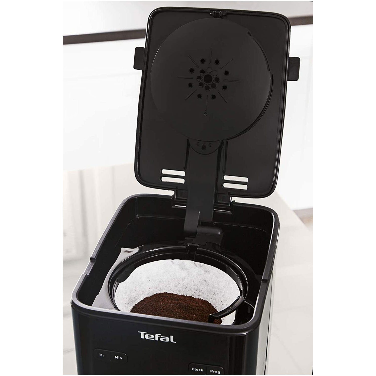 Tefal Filterkaffeemaschine CM600810, 1.25l Kaffeekanne, 24h-Timer, Digitales LCD-Display, Aroma-Funktion, Warmhalte-Funktion