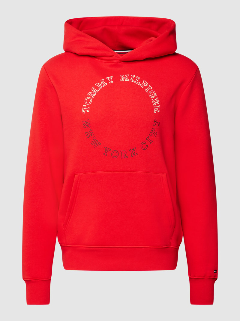 Hoodie mit Label-Print Modell 'MONOTYPE' in rot