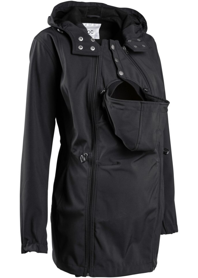 Softshell-Tragejacke / Umstandsjacke, weitenregulierbar