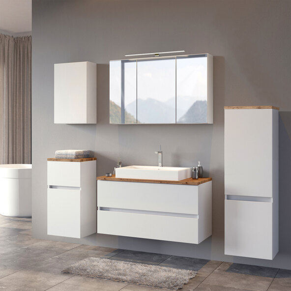 Unterschrank Bristol, 40 cm, matt weiß/weiß