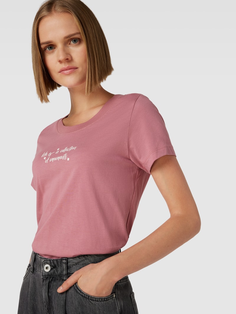 T-Shirt mit Statement-Print in bordeaux rot