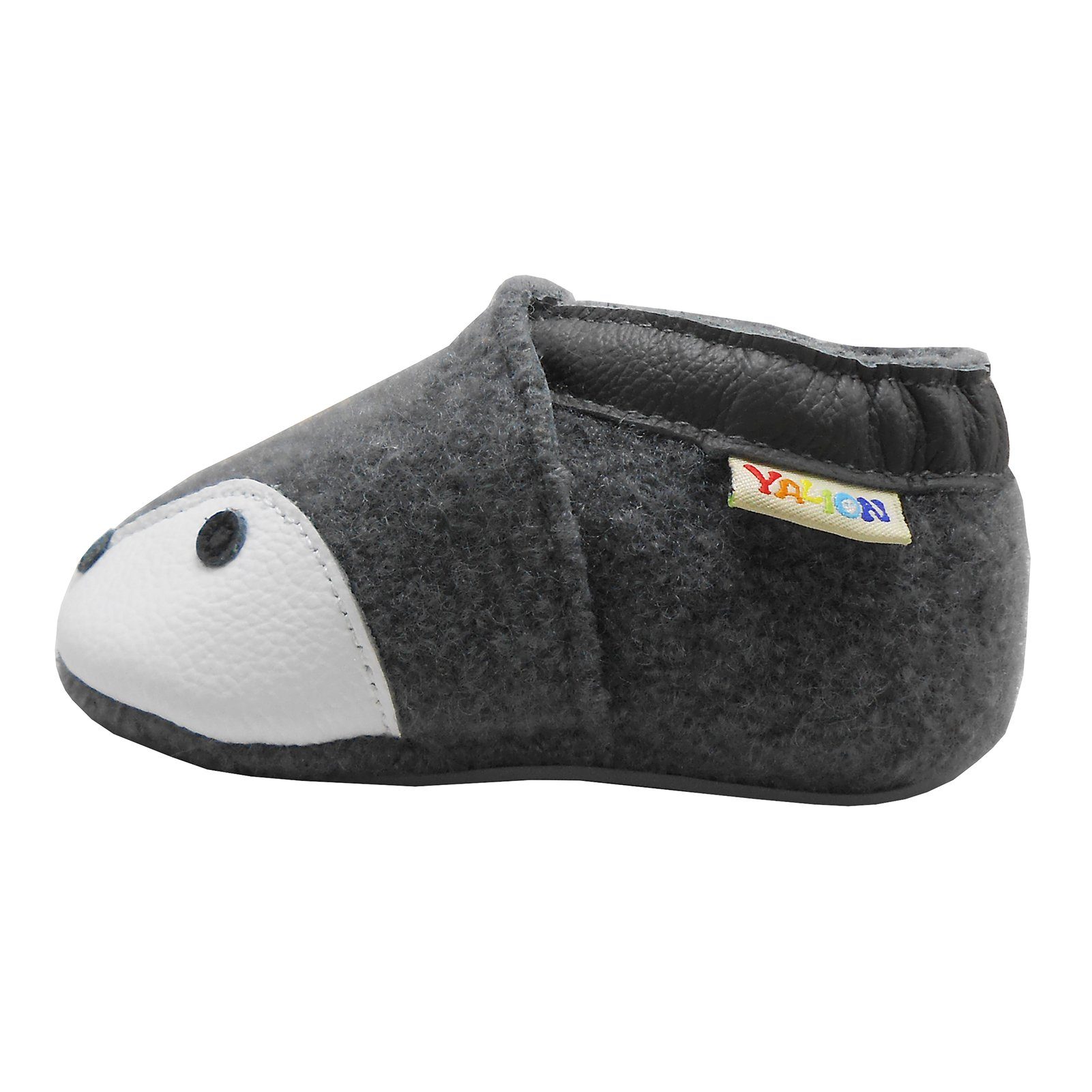 Yalion Krabbelschuh Filz Hausschuhe aus 100% Schafwolle, grau fuchs Krabbelschuh warm halten