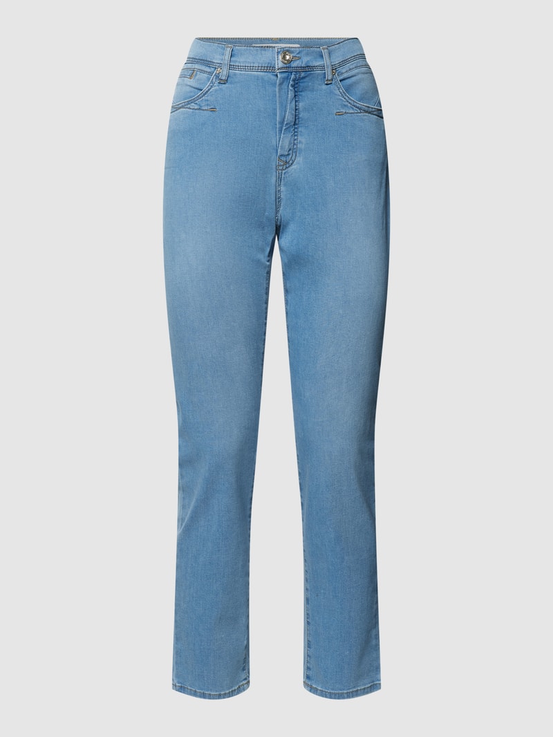 Jeans mit Label-Patch Modell 'Mary' in bleu