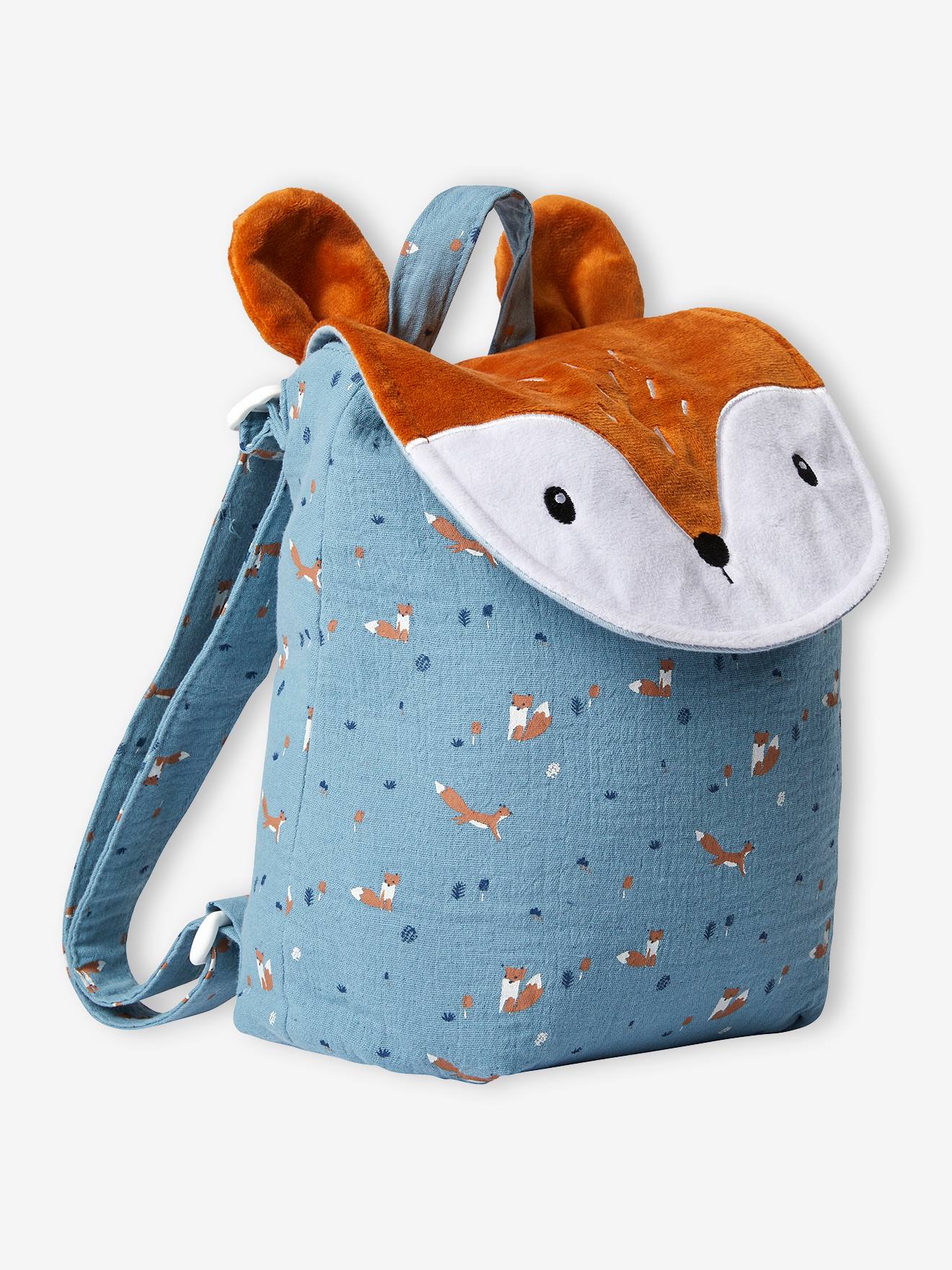 Sac renard personnalisable bleu grisé