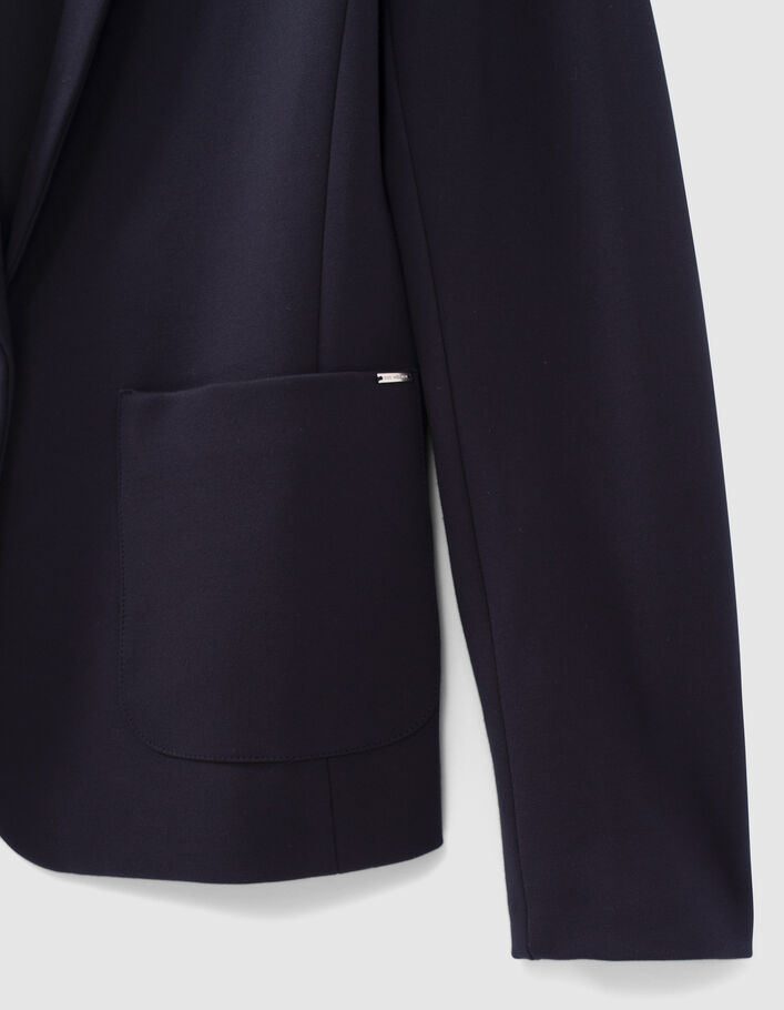Veste tailleur marine rayures col et manches femme