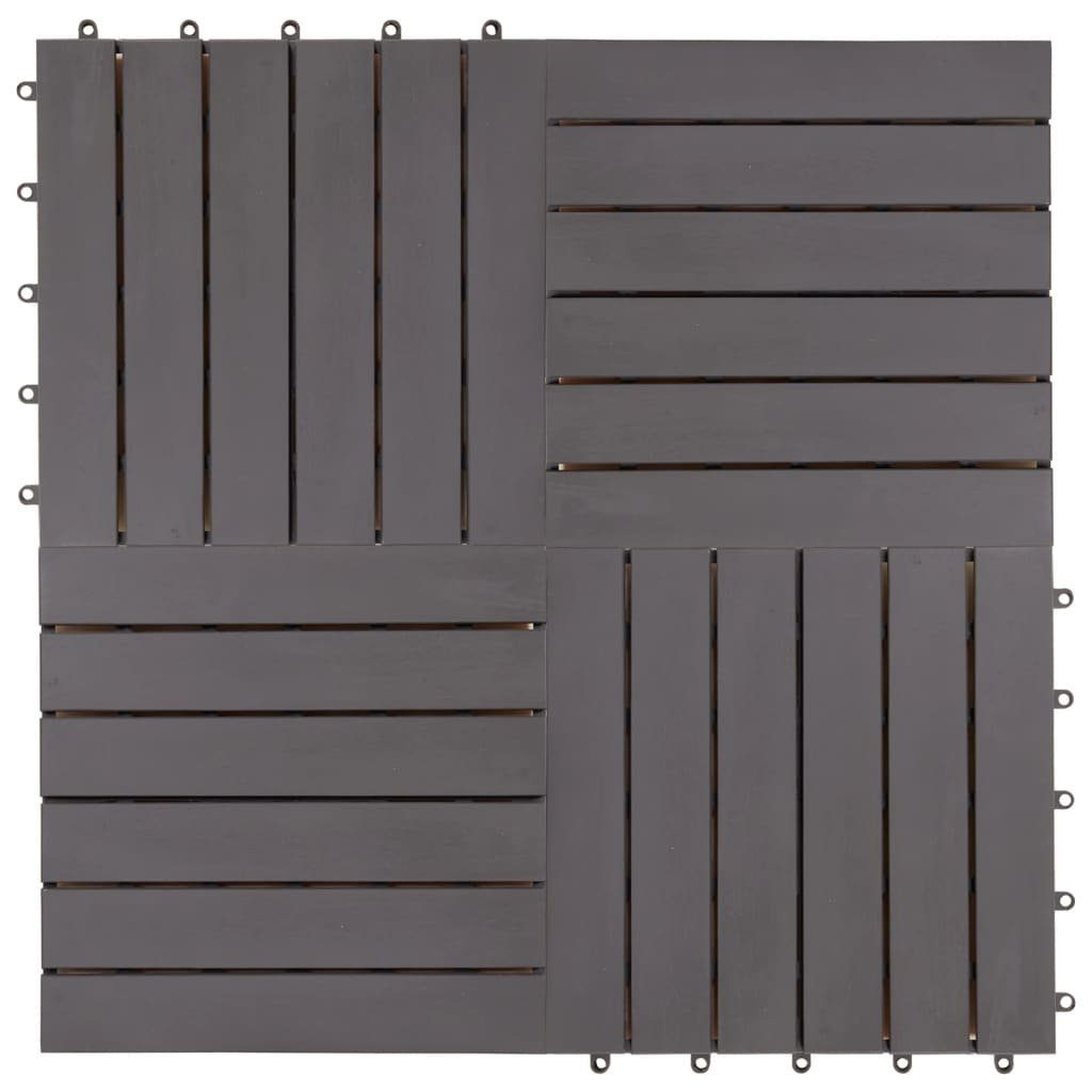 Teppichboden Terrassenfliesen 10 Stk. Grau 30 x 30 cm Massivholz Akazie, vidaXL, Höhe: 240 mm