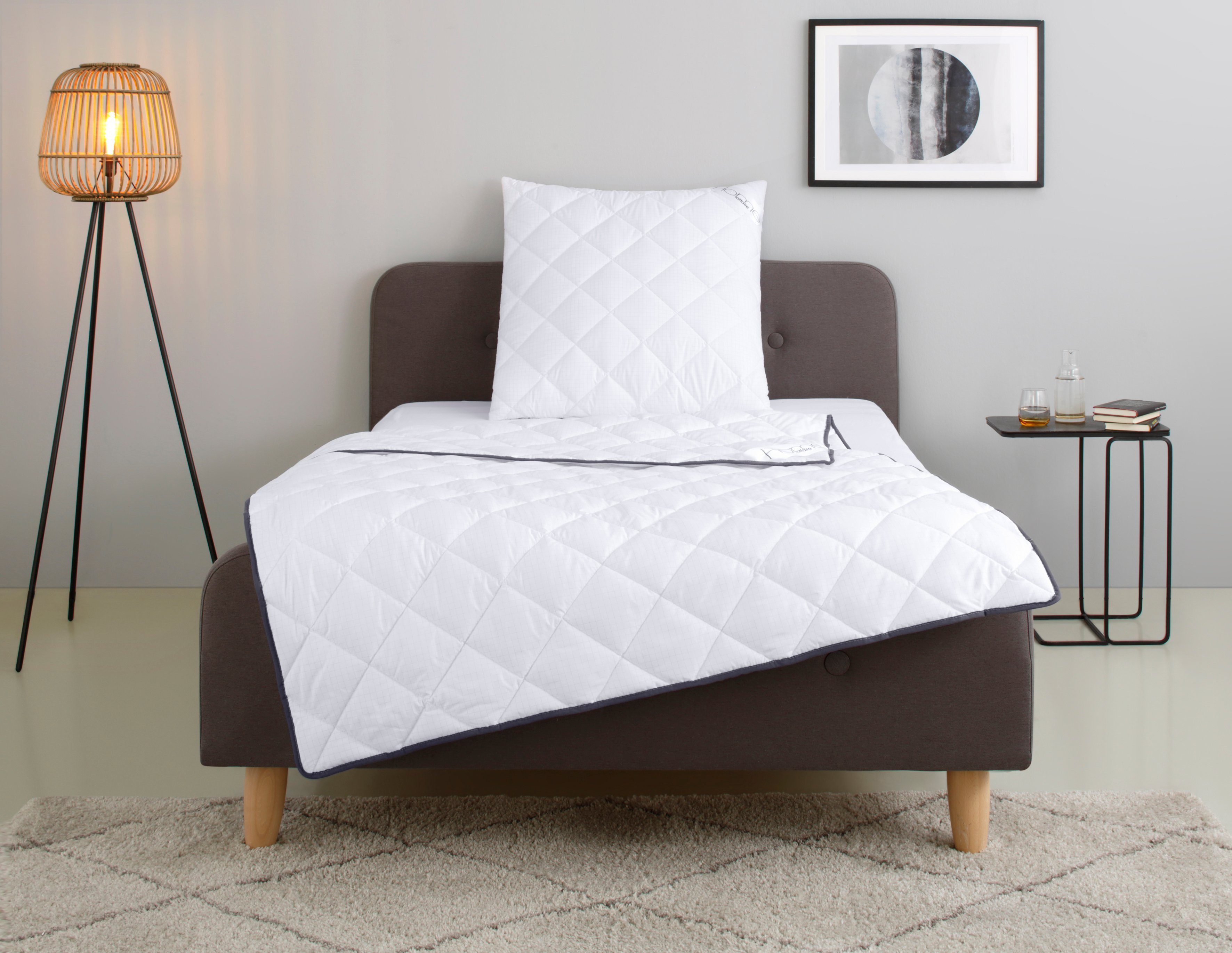 Microfaserbettdecke + Kopfkissen, Murau, Home affaire, Füllung: Polyester, Bezug: Microfaser, Bezug mit Carbon