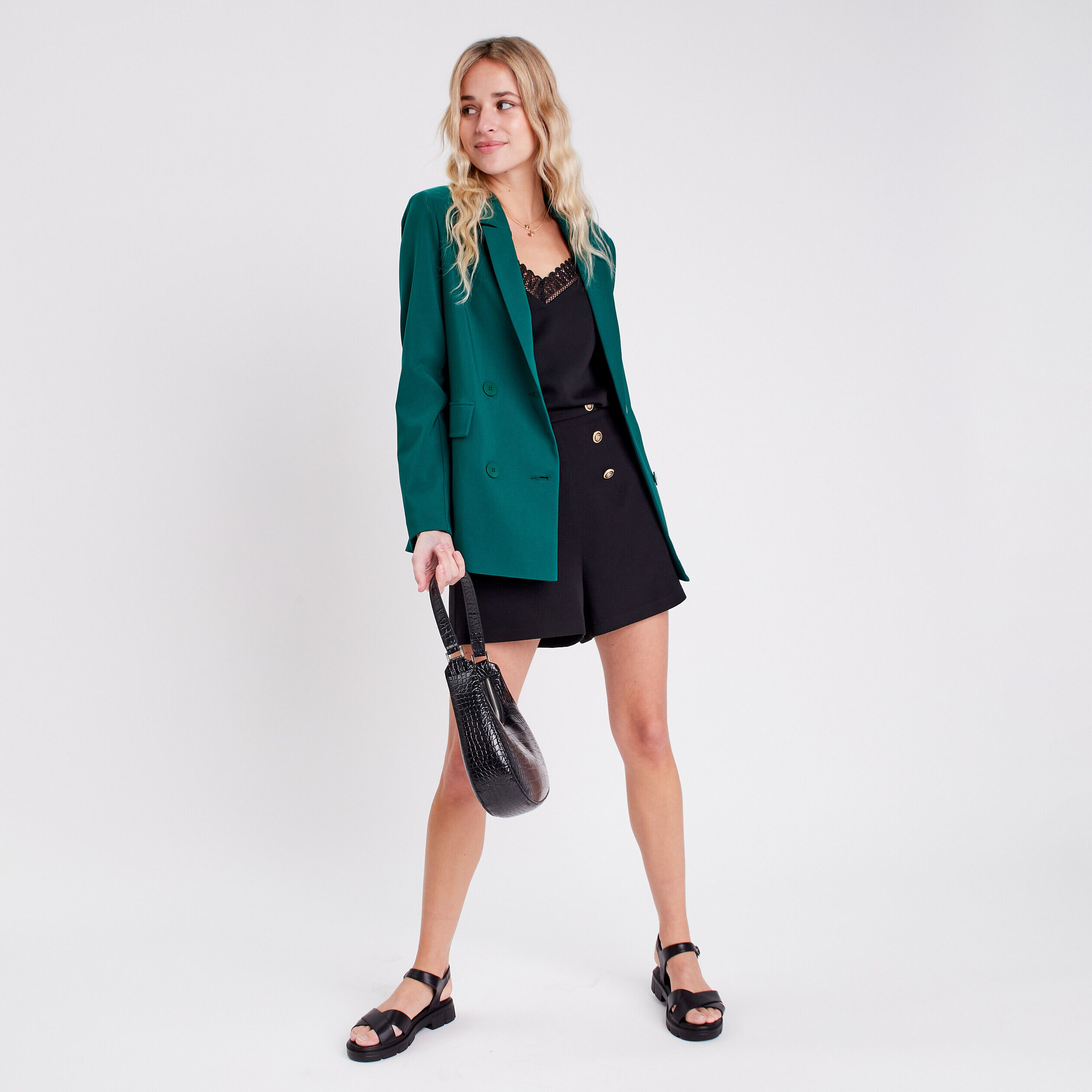 Short boutonné noir femme | Cache Cache