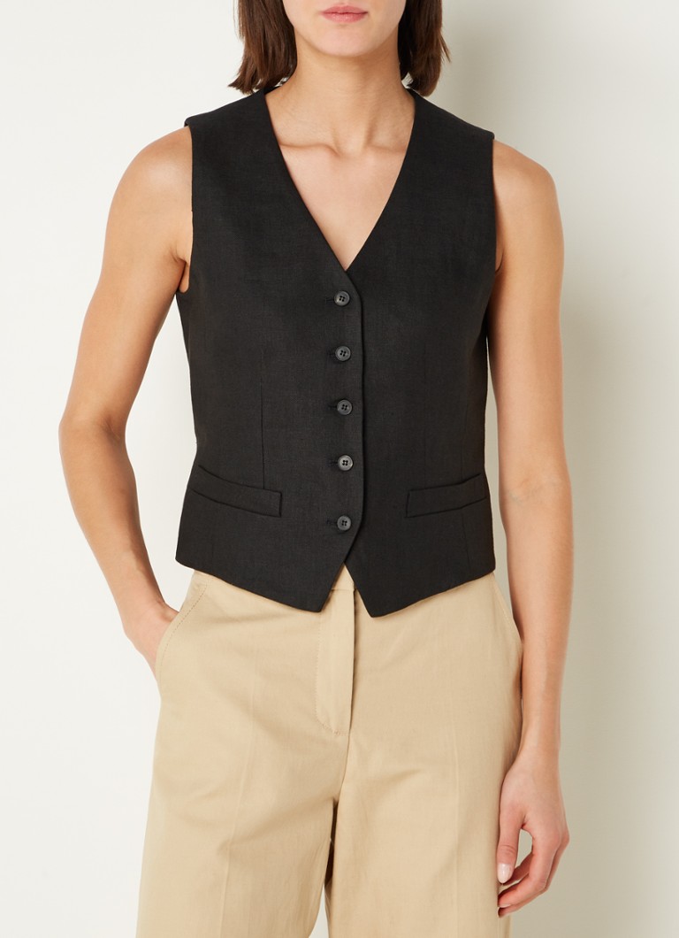 Kamizelka lniana MaxMara Pacche
