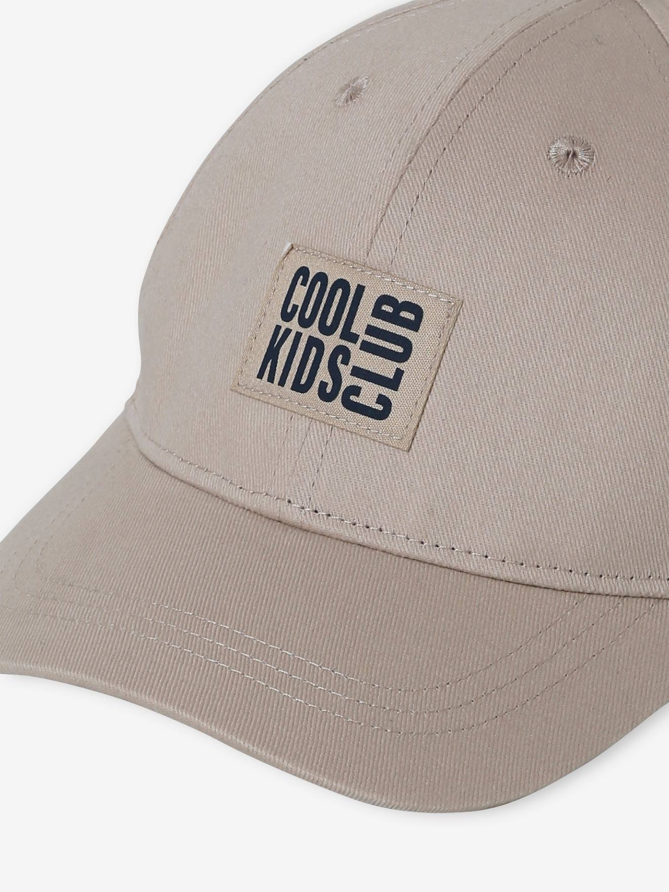 Casquette unie garçon brodée devant beige