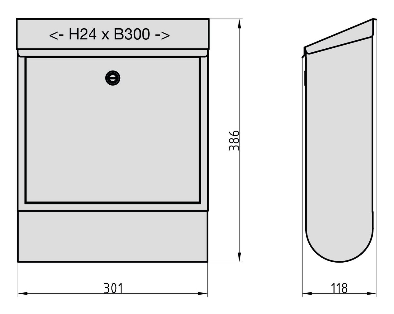 Basi Briefkasten - BK 300M - Stahl matt anthrazit