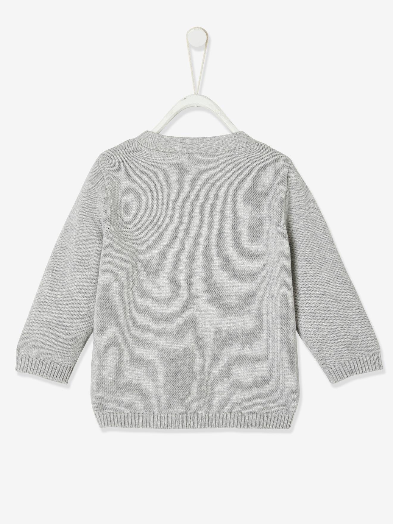 Gilet bébé garçon avec poches fantaisie BASICS gris clair chiné
