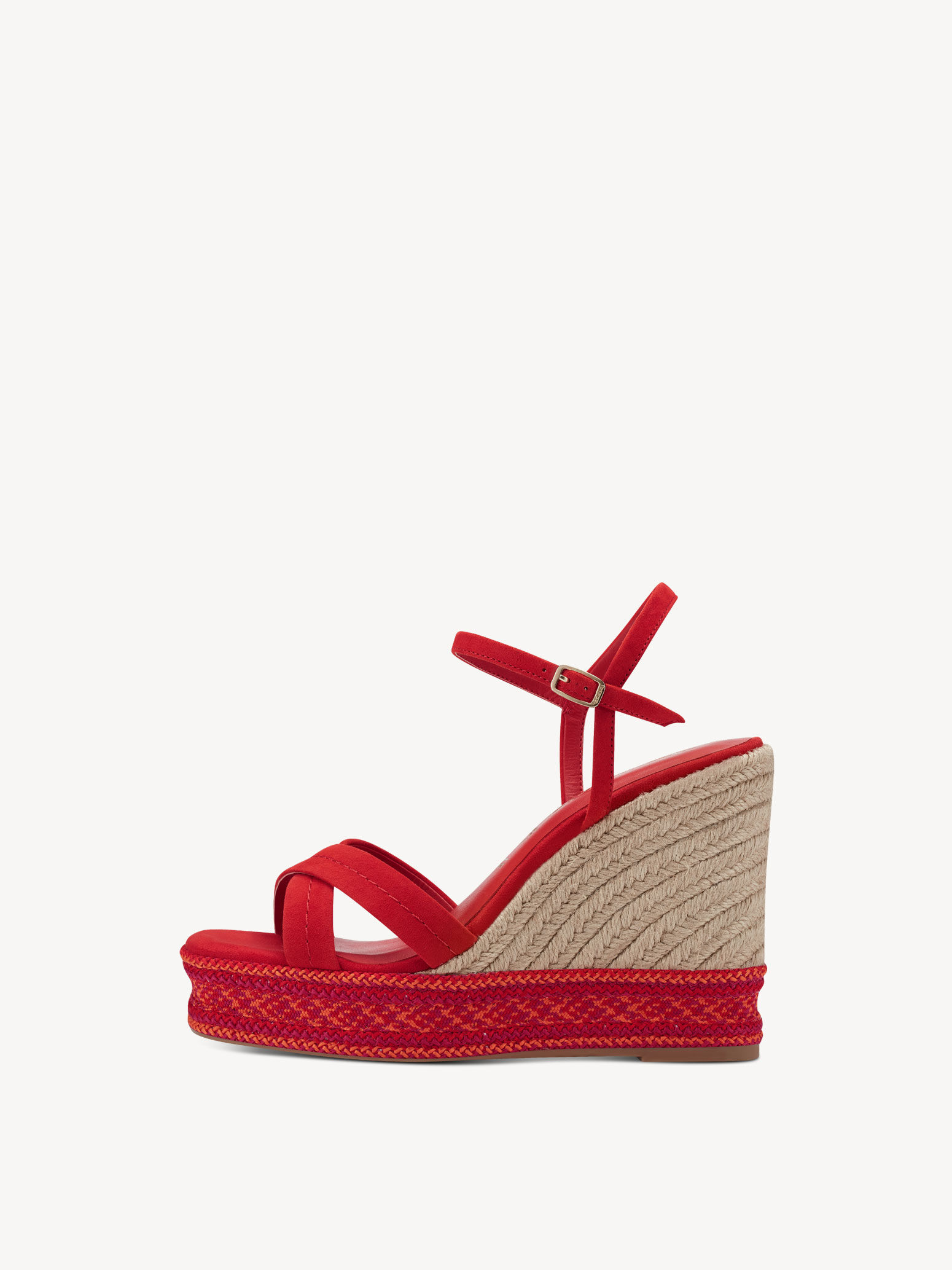 Sandale à talon en cuir - orange