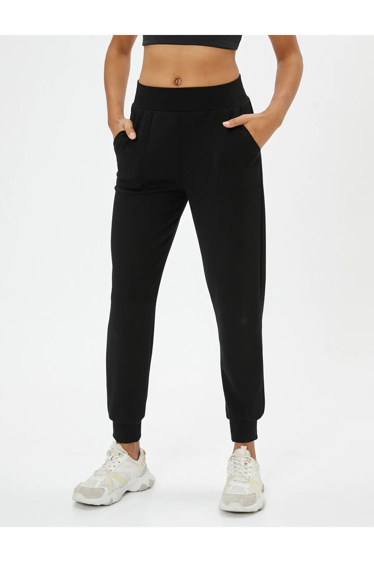 Koton  Jogger-Jogginghose mit hoher Taille und Tasche aus Viskose-Mischgewebe
