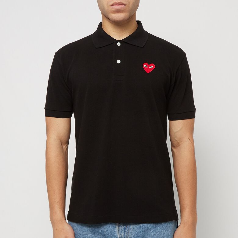 Comme des Garcons Play Play Polo Shirt Red Heart black