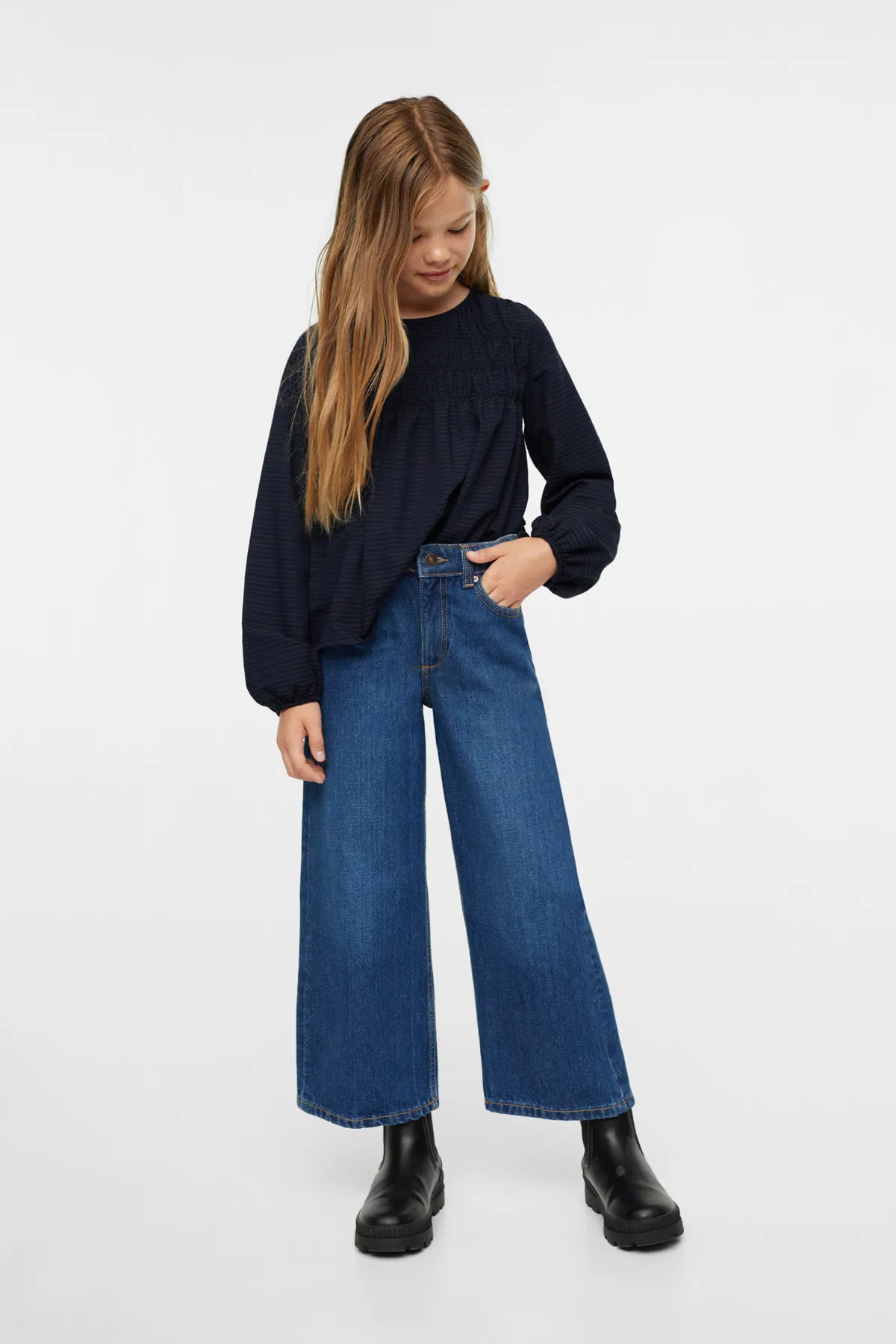 MANGO Kids  Dunkelblaue Damenbluse 37083265