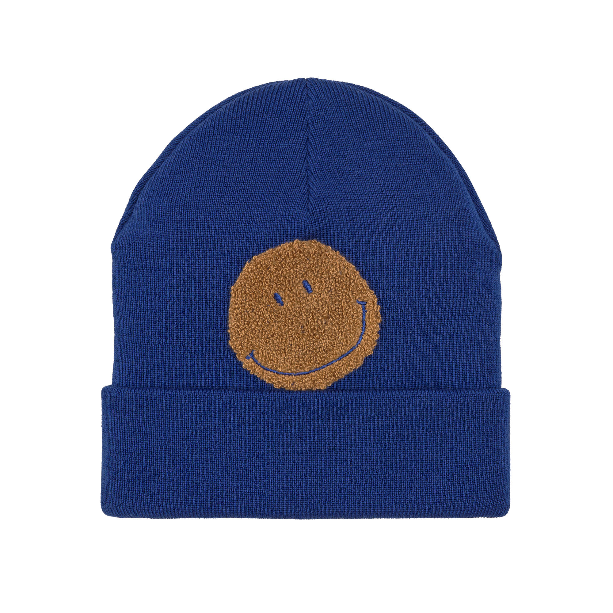 Beanie Mütze Kinder - Merino Wolle, Little Gang, Smile Blau