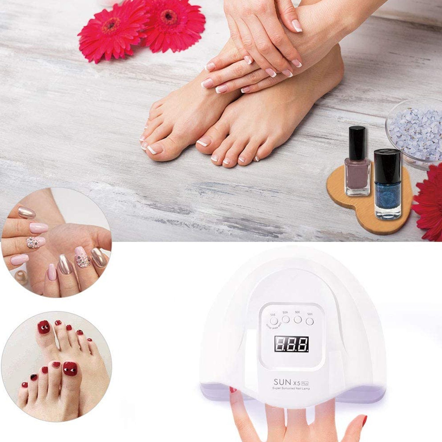 Scheiffy Lichthärtungsgerät LED-Nageltrockner, 120W Nageltrockner Lampe, UV Lampe für Gelnägel, Professionelle Nagellampe, mit 36 LED
