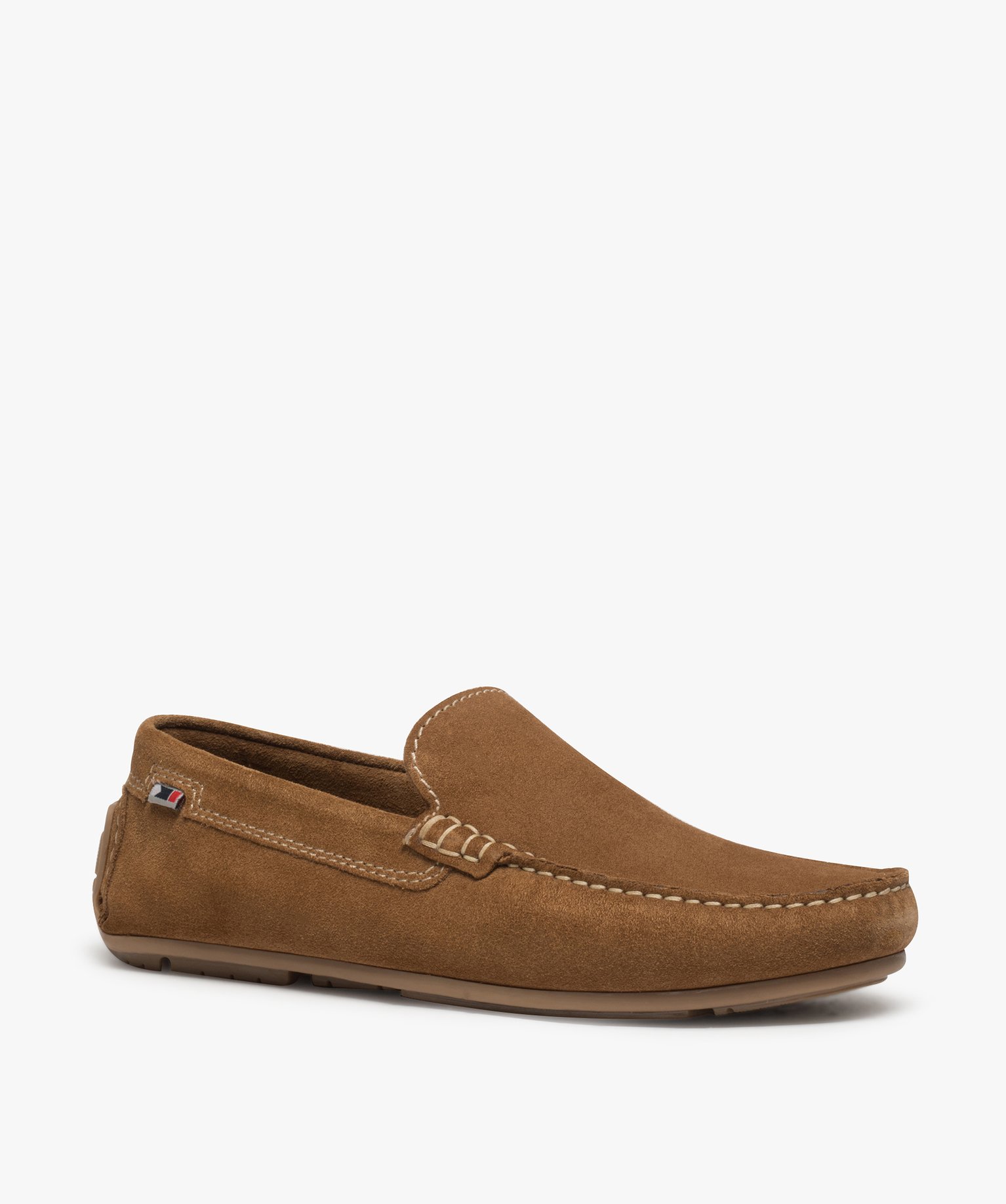 Mocassins homme unis dessus et intérieur cuir camel | GEMO