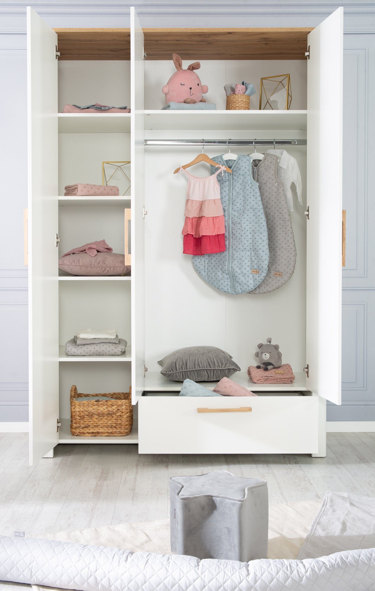 roba® Kinderkleiderschrank Ava 3-trg.; Made in Europe