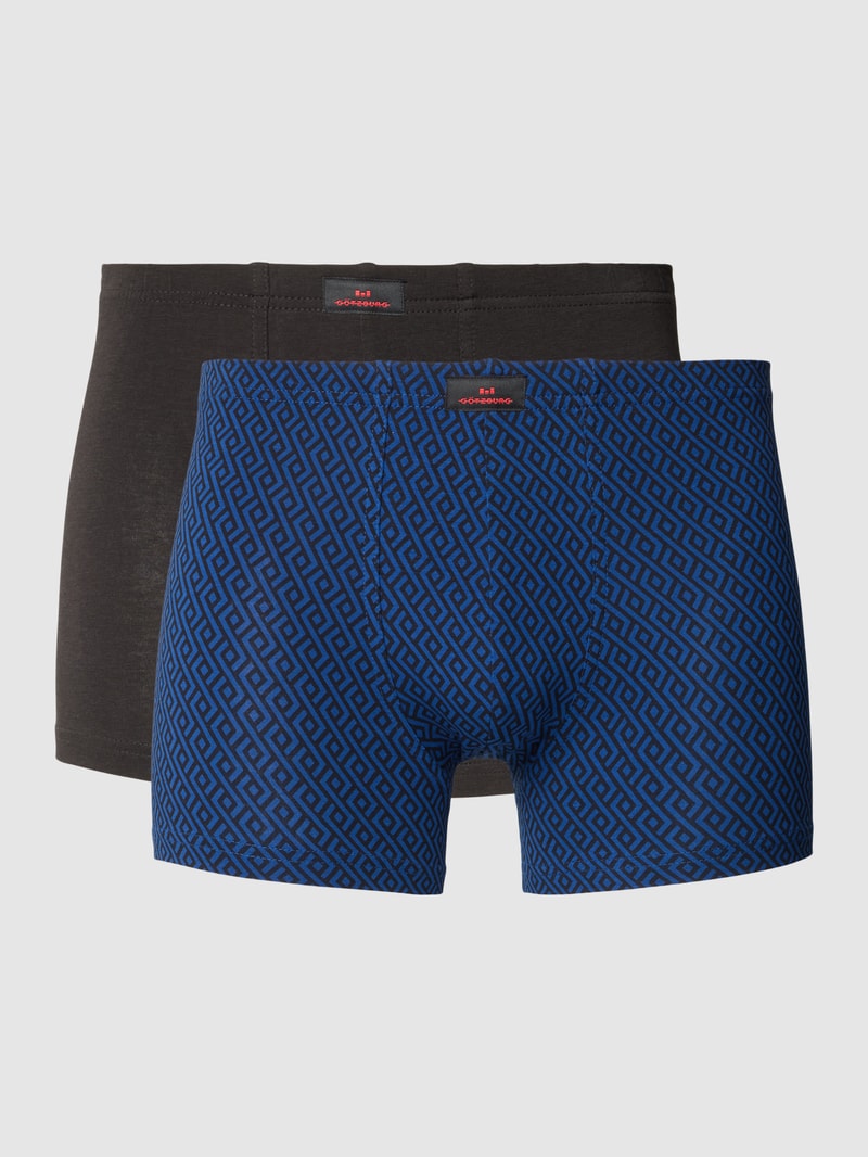 Boxershorts mit Label-Patch Modell 'X-LASTIC' im 2er-Pack in blau
