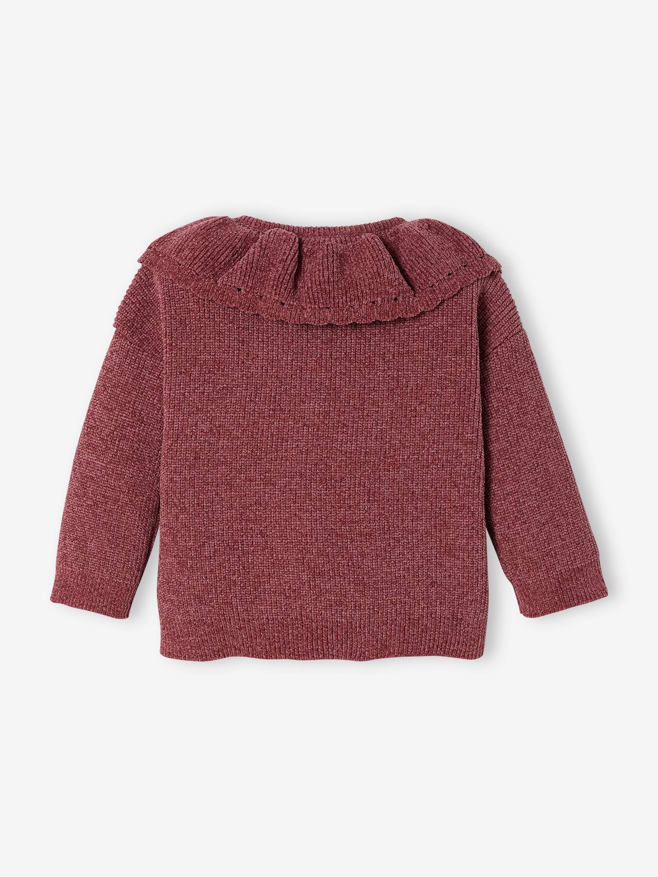Gilet avec col bébé mauve