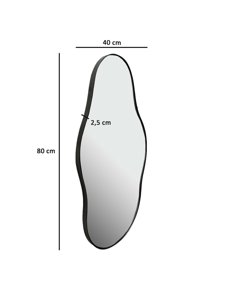 KADIMA DESIGN Wandspiegel Asymmetrisch 40x80 cm Metall Design Hängespiegel , günstig kaufen onesize
