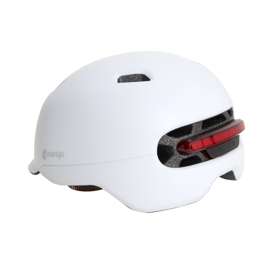 Fahrradhelm Smart4U mit LED-Licht, weiß, Größe M - ATU