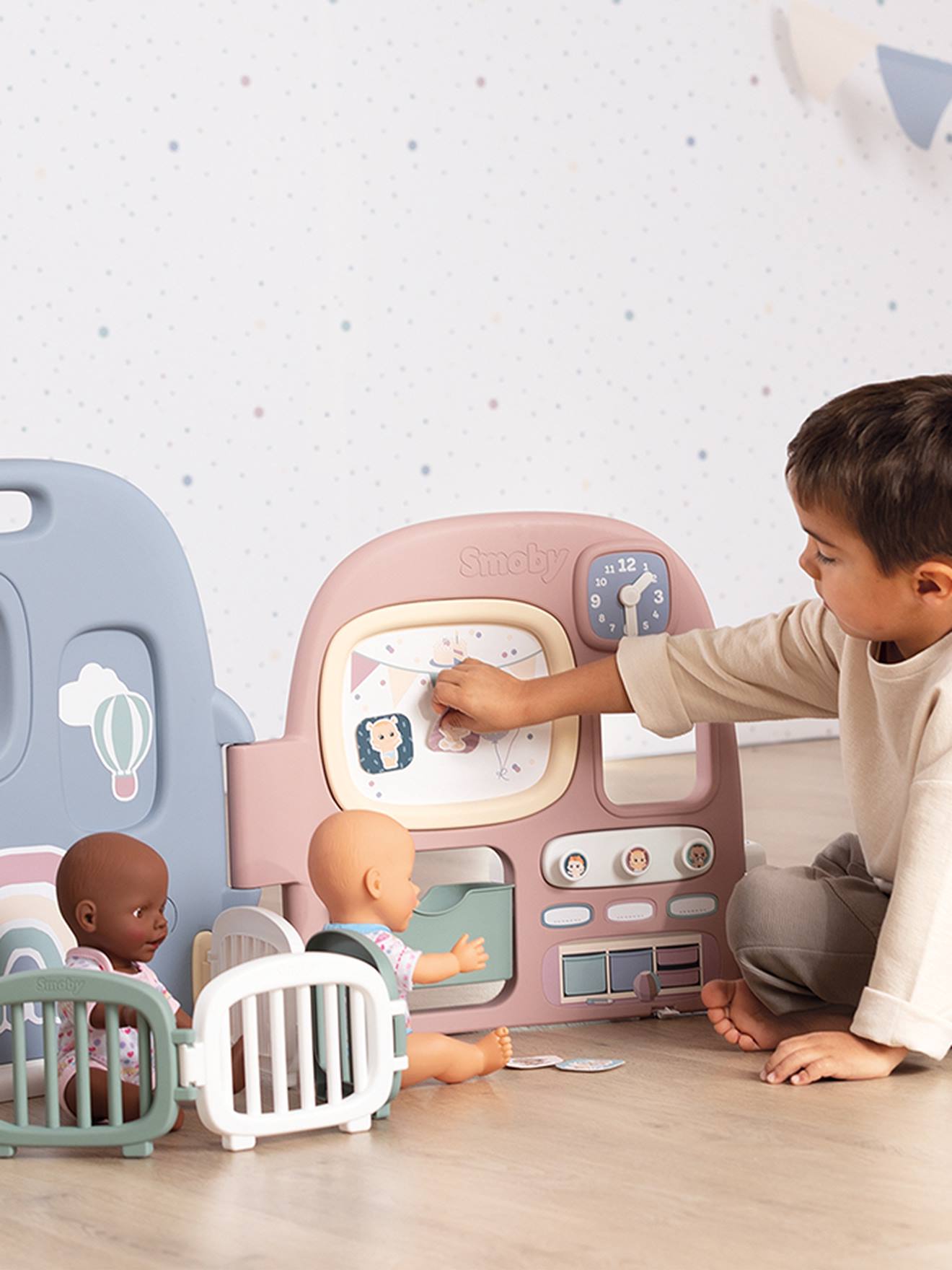 Smoby Spielset Puppen-Kita Baby Care SMOBY - mehrfarbig