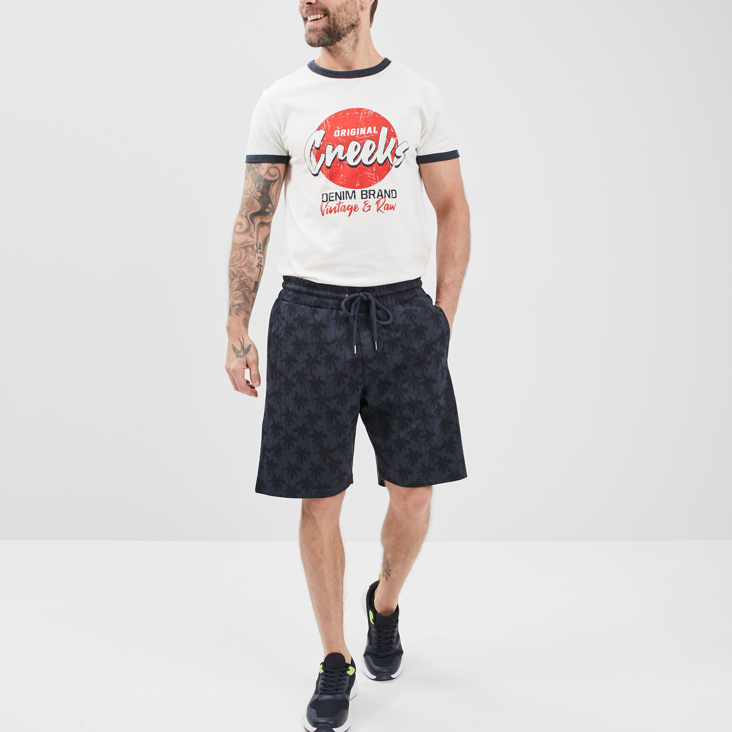 T-shirt manches courtes Creeks ivoire homme | La Halle