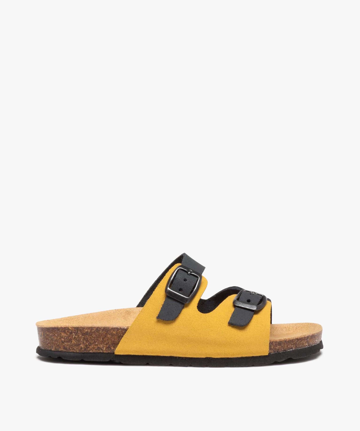 Mules Garçon bicolores en cuir suédine à double bride aju... marine | GEMO