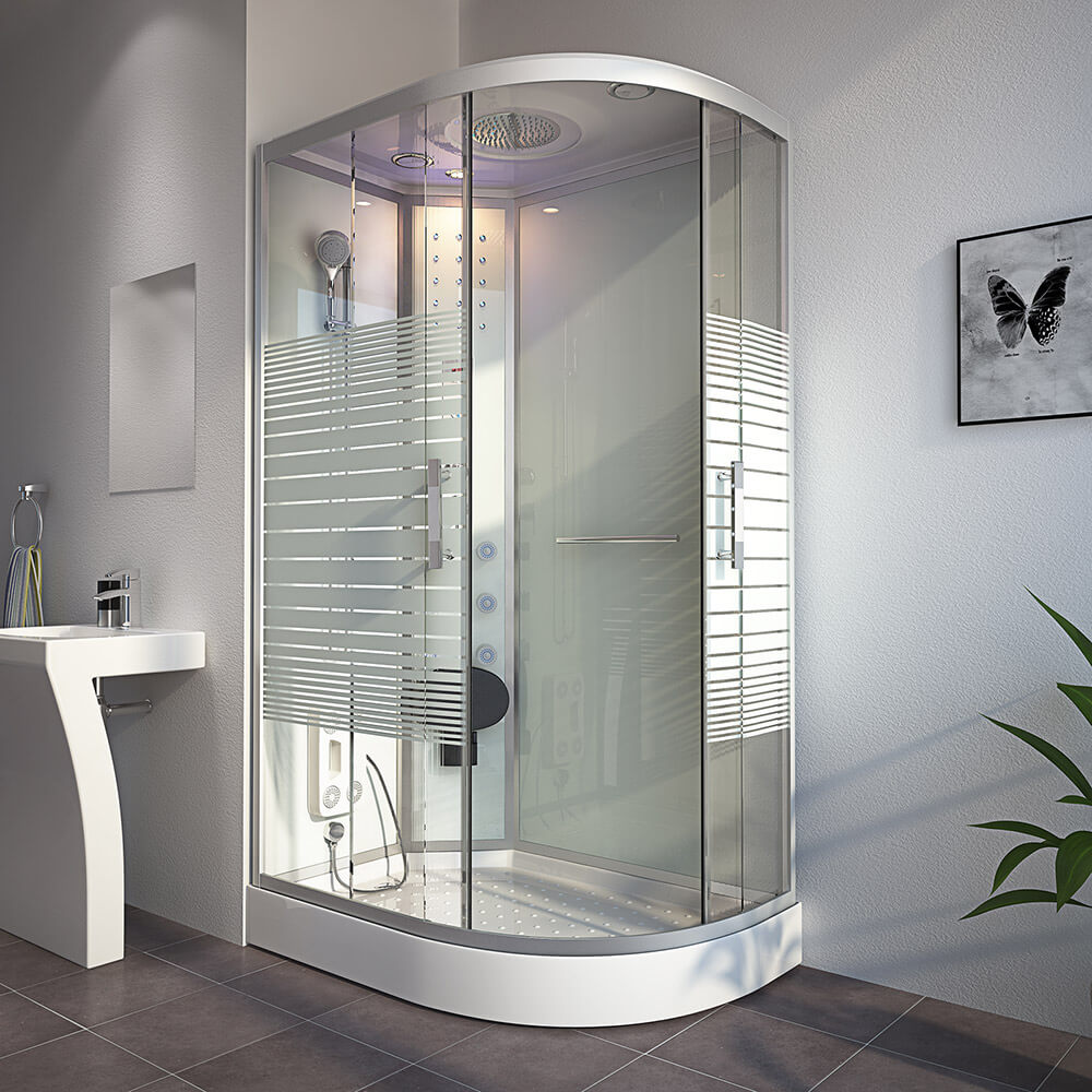 Home Deluxe Duschkabine WHITE PEARL - ca. 120 x 80 cm, Rechts