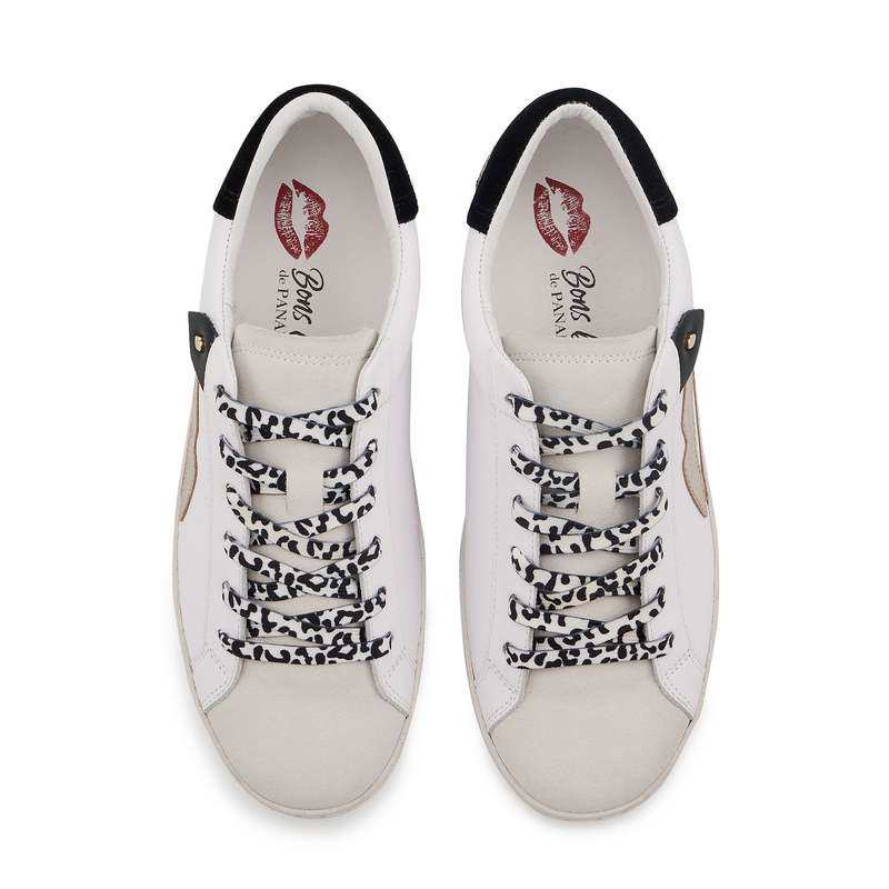 Baskets en cuir Colette blanc snake rose gold