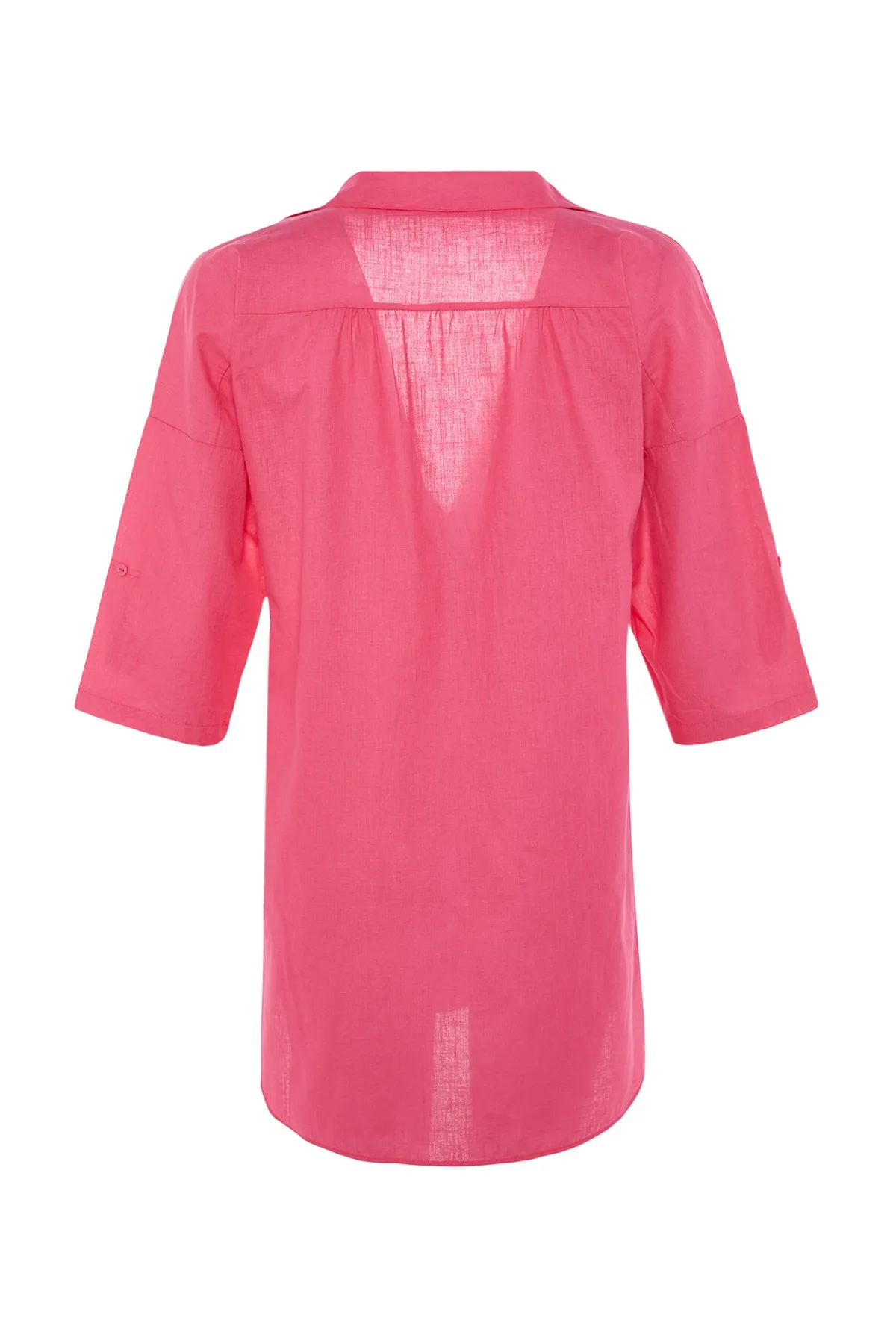 Trendyol Collection  Fuchsia Mini-Strandkleid aus 100 % gewebter Baumwolle TBESS21EL3979