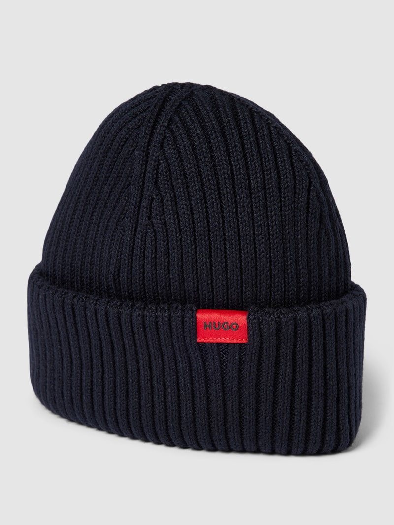 Beanie in Strick-Optik Modell 'Xishon' in marineblau
