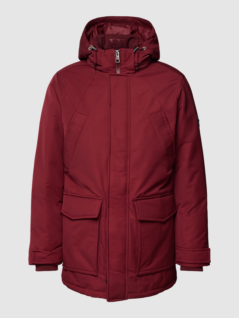 Daunenjacke mit Brusttaschen Modell 'ROCKIE' in dunkelrot