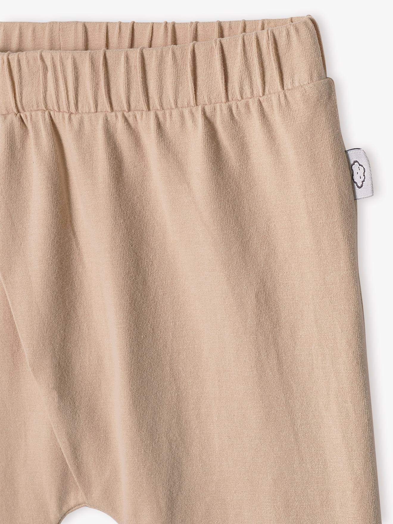 Pantalon naissance en maille souple BASICS beige