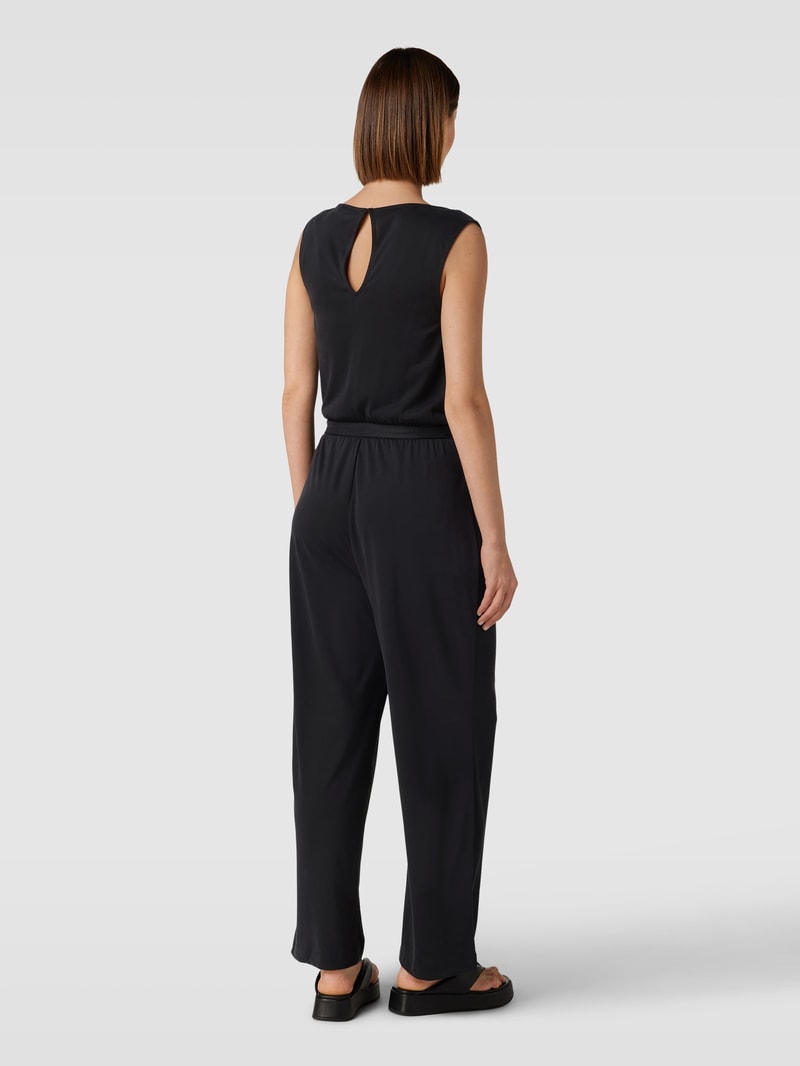 Jumpsuit mit Bindegürtel in schwarz