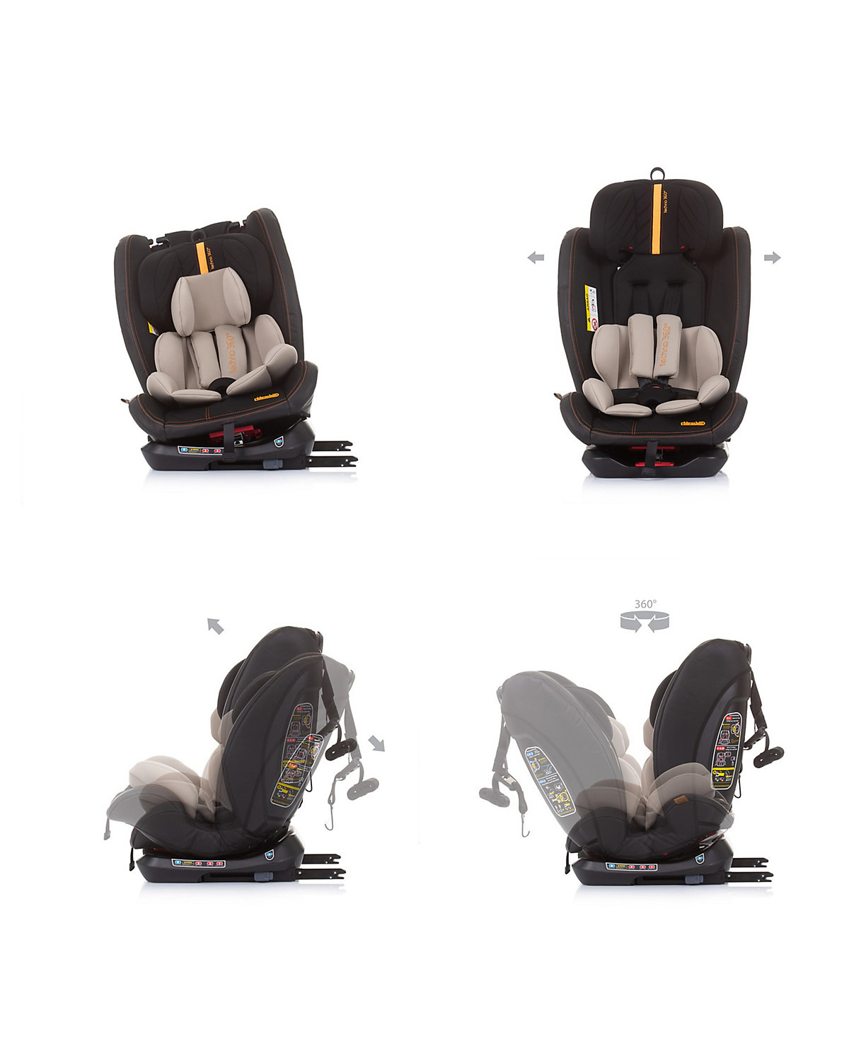 Kindersitz Techno Gruppe 0+/1/2/3 (0 - 36 kg), Isofix, um 360 Grad drehbar Kindersitze